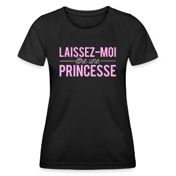 Laissez Moi Etre Une Princesse Chieuse Humour - T-shirt sport Femme - noir - Devant - AI Model Female 172 light (172cm)