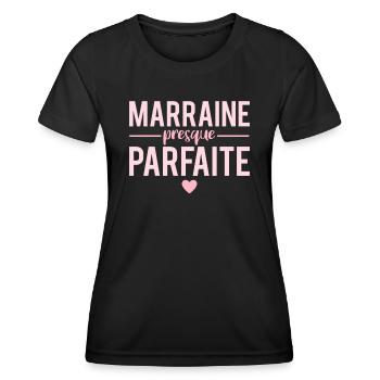 Marraine Presque Parfaite Meilleure Marraine - T-shirt sport Femme - noir - Devant - AI Model Female 172 light (172cm)