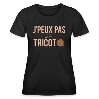 J'Peux Pas J'ai Tricot Tricoter Humour - T-shirt sport Femme - noir - Devant - AI Model Female 172 light (172cm)