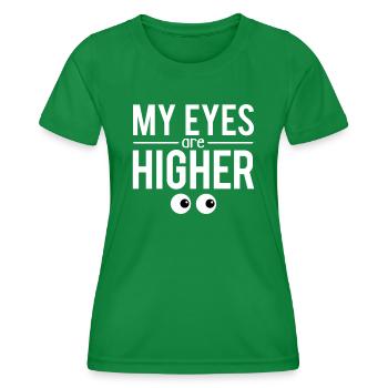 Mes yeux sont plus hauts regards insistants drague - T-shirt sport Femme - vert - Devant - AI Model Female 172 dark (172cm)