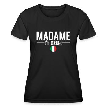 Madame l'italienne femme italienne humour - T-shirt sport Femme - noir - Devant - AI Model Female 172 light (172cm)