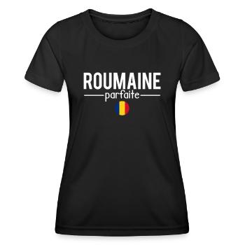 Roumaine parfaite femme roumaine humour - T-shirt sport Femme - noir - Devant - AI Model Female 172 light (172cm)