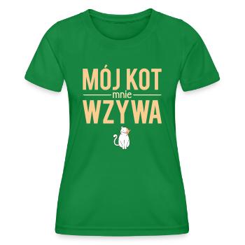 Moj kot mnie wzywa wlasciciel kota - T-shirt sport Femme - vert - Devant - AI Model Female 172 dark (172cm)