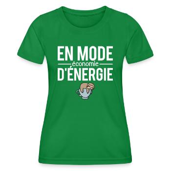 En mode économie d'énergie paresseux flemmard - T-shirt sport Femme - vert - Devant - AI Model Female 172 dark (172cm)