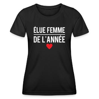 Élue femme de l'année femme parfaite humour - T-shirt sport Femme - noir - Devant - AI Model Female 172 light (172cm)