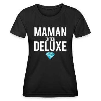 Maman édition deluxe cadeau fête des mères - T-shirt sport Femme - noir - Devant - AI Model Female 172 light (172cm)