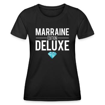 Marraine édition deluxe cadeau meilleure marraine - T-shirt sport Femme - noir - Devant - AI Model Female 172 light (172cm)