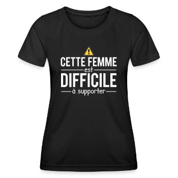 Cette femme est difficile à supporter chieuse - T-shirt sport Femme - noir - Devant - AI Model Female 172 light (172cm)