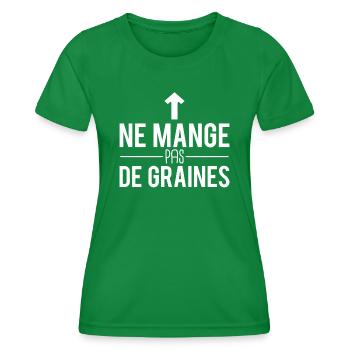 Ne mange pas de graines amateur viande humour - T-shirt sport Femme - vert - Devant - AI Model Female 172 dark (172cm)