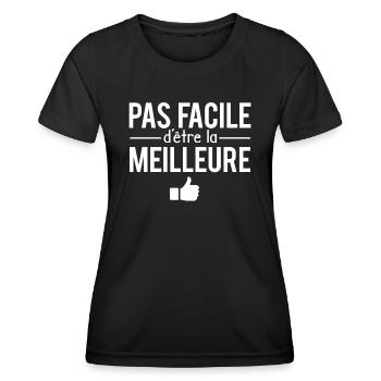 Pas facile d'être la meilleure femme parfaite - T-shirt sport Femme - noir - Devant - AI Model Female 172 light (172cm)