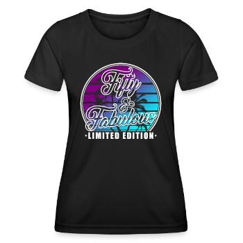 50th Birthday Gift Birthday Quote 50 Years - Women's Functional T-Shirt - black - Front - AI Model Female 172 light (172cm)