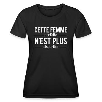 Cette femme parfaite n'est plus disponible couple - T-shirt sport Femme - noir - Devant - AI Model Female 172 light (172cm)