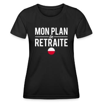 Mon plan de retraite pologne polonais humour - T-shirt sport Femme - noir - Devant - AI Model Female 172 light (172cm)
