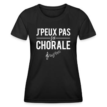 J'peux pas j'ai chorale musique chant solfège - T-shirt sport Femme - noir - Devant - AI Model Female 172 light (172cm)
