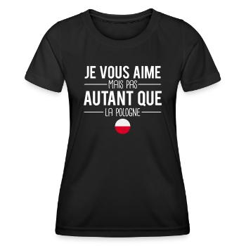 Je vous aime mais pas autant que la pologne - T-shirt sport Femme - noir - Devant - AI Model Female 172 light (172cm)
