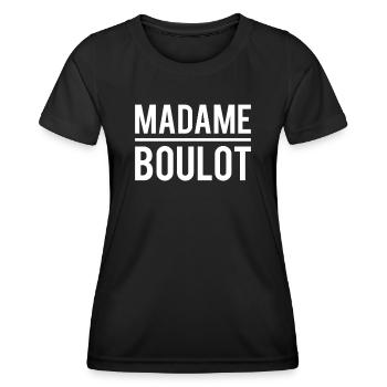 Madame boulot j'ai pas le temps travail humour - T-shirt sport Femme - noir - Devant - AI Model Female 172 light (172cm)