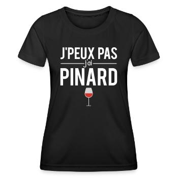 J'peux pas j'ai pinard vin vigne vigneron humour - T-shirt sport Femme - noir - Devant - AI Model Female 172 light (172cm)