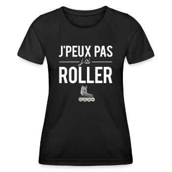 J'peux pas j'ai roller amateur roller humour - T-shirt sport Femme - noir - Devant - AI Model Female 172 light (172cm)