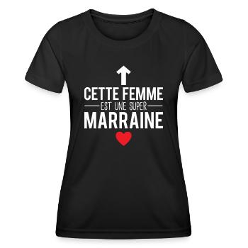 Cette femme est une super marraine humour - T-shirt sport Femme - noir - Devant - AI Model Female 172 light (172cm)