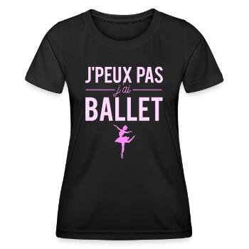 J'peux pas j'ai ballet cadeau danseuse humour - T-shirt sport Femme - noir - Devant - AI Model Female 172 light (172cm)