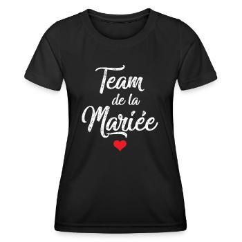 TEAM DE LA MARIEE - T-shirt sport Femme - noir - Devant - AI Model Female 172 light (172cm)