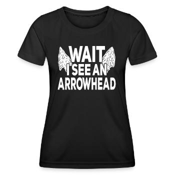 Arrowhead Hunting Arrowheads Flintknapping - Women's Functional T-Shirt - black - Front - AI Model Female 172 light (172cm)