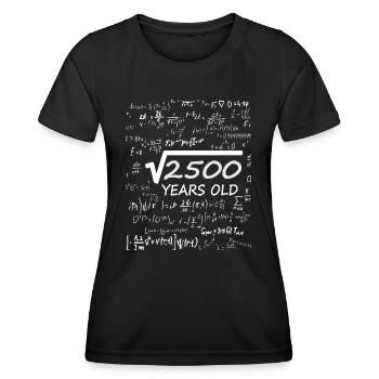 Square root 2500 = 50 years old Birthday - Women's Functional T-Shirt - black - Front - AI Model Female 172 light (172cm)
