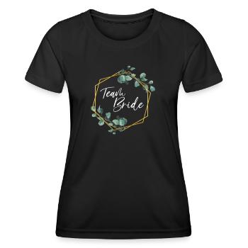 Team Bride JGA Femmes Fleur Moderne - T-shirt sport Femme - noir - Devant - AI Model Female 172 light (172cm)