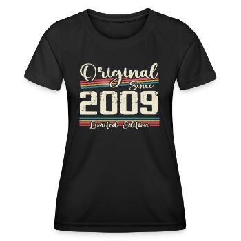 2009 Vintage Retro Geburtstagsgeschenk 2009 - Frauen Funktions-T-Shirt - Schwarz - Vorne - AI Model Female 172 light (172cm)