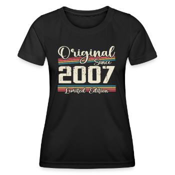 2007 Cadeau D’anniversaire Rétro Vintage 2007 - T-shirt sport Femme - noir - Devant - AI Model Female 172 light (172cm)