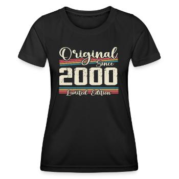 2000 Cadeau D’anniversaire Rétro Vintage 2000 - T-shirt sport Femme - noir - Devant - AI Model Female 172 light (172cm)