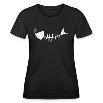 Bonjour de l’arête de poisson - T-shirt sport Femme - noir - Devant - AI Model Female 172 light (172cm)