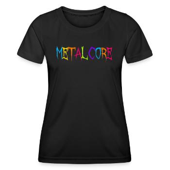 Lustige Metalcore Regenbogenfarben Metalhead - Frauen Funktions-T-Shirt - Schwarz - Vorne - AI Model Female 172 light (172cm)