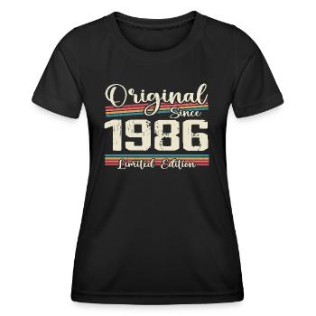 1986 Cadeau D’anniversaire Rétro Vintage 1986 - T-shirt sport Femme - noir - Devant - AI Model Female 172 light (172cm)