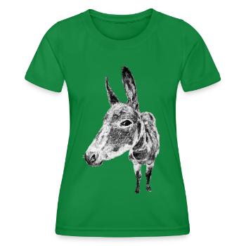 âne - T-shirt sport Femme - vert - Devant - AI Model Female 172 dark (172cm)