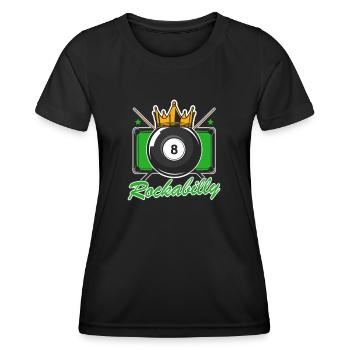 Rockabilly 50s Billiards Player - Women's Functional T-Shirt - black - Front - AI Model Female 172 light (172cm)