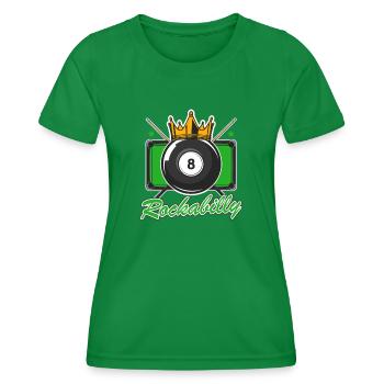 Rockabilly 50er Jahre Billard Spieler - Frauen Funktions-T-Shirt - Kelly Green - Vorne - AI Model Female 172 dark (172cm)