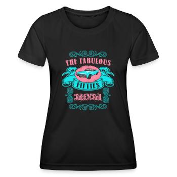 Die Fabelhaften Fünfziger Rock N' Roll 50er - Frauen Funktions-T-Shirt - Schwarz - Vorne - AI Model Female 172 light (172cm)