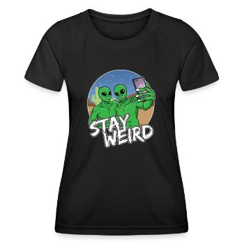Alien Phone Selfie - Women's Functional T-Shirt - black - Front - AI Model Female 172 light (172cm)
