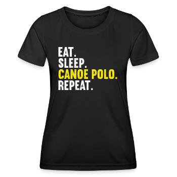 Kanu-Polo - Frauen Funktions-T-Shirt - Schwarz - Vorne - AI Model Female 172 light (172cm)