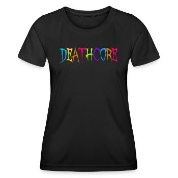 Lustige Deathcore Regenbogenfarben Metalhead - Frauen Funktions-T-Shirt - Schwarz - Vorne - AI Model Female 172 light (172cm)
