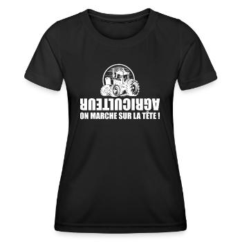 Landwirt - Landwirt - Traktor - Frauen Funktions-T-Shirt - Schwarz - Vorne - AI Model Female 172 light (172cm)