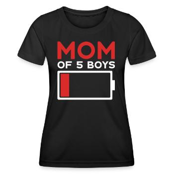MOM FIVE SONS MOM OF 5 BOYS - Women's Functional T-Shirt - black - Front - AI Model Female 172 light (172cm)