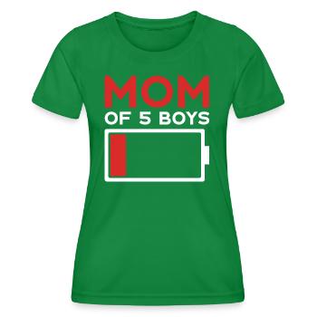 MAMA FÜNF SÖHNE MOM OF 5 BOYS - Frauen Funktions-T-Shirt - Kelly Green - Vorne - AI Model Female 172 dark (172cm)