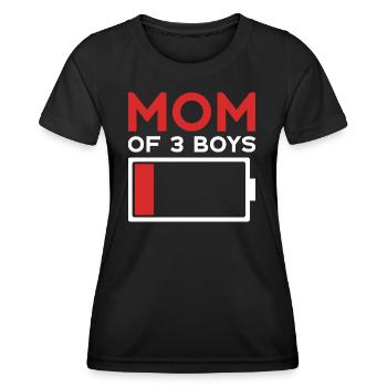 MAMAN TROIS FILS MAMAN DE 3 GARÇONS - T-shirt sport Femme - noir - Devant - AI Model Female 172 light (172cm)