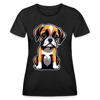 Cute cute boxer dog - Women's Functional T-Shirt - black - Front - AI Model Female 172 light (172cm)