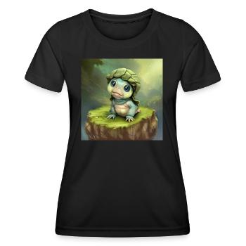 Adorable Baby Turtle Fancy - Women's Functional T-Shirt - black - Front - AI Model Female 172 light (172cm)