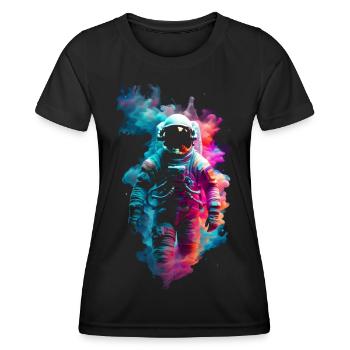 Astronaut zwischen den Farben des Kosmos ✨ - Frauen Funktions-T-Shirt - Schwarz - Vorne - AI Model Female 172 light (172cm)