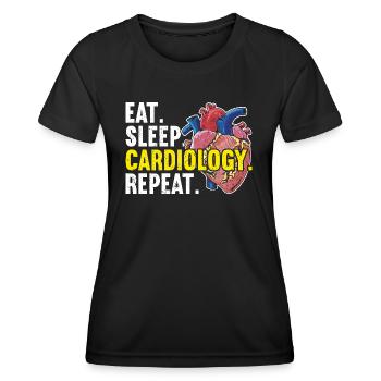 Herzkrankenschwester Kardiologe Kardiologie EKG-Medizin - Frauen Funktions-T-Shirt - Schwarz - Vorne - AI Model Female 172 light (172cm)