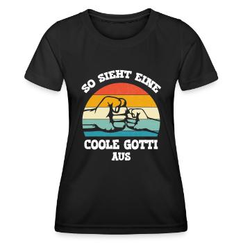 So sieht eine coole Gotti aus Patentante Schweiz - Frauen Funktions-T-Shirt - Schwarz - Vorne - AI Model Female 172 light (172cm)